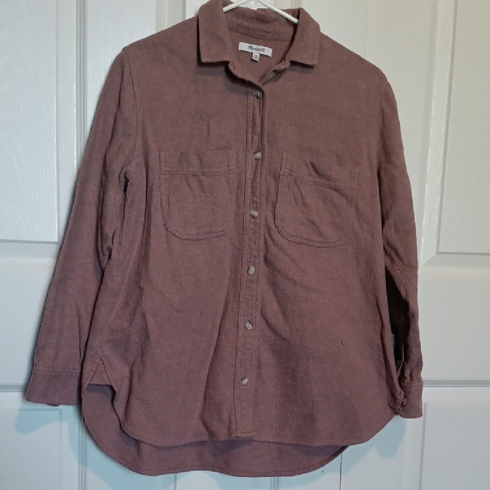 Madewell Dusty Mauve Flannel Button